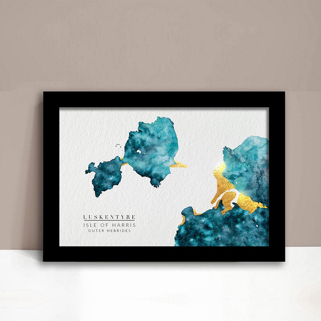 EJayDesign Scottish Prints Luskentyre Watercolour Map Giclée Print