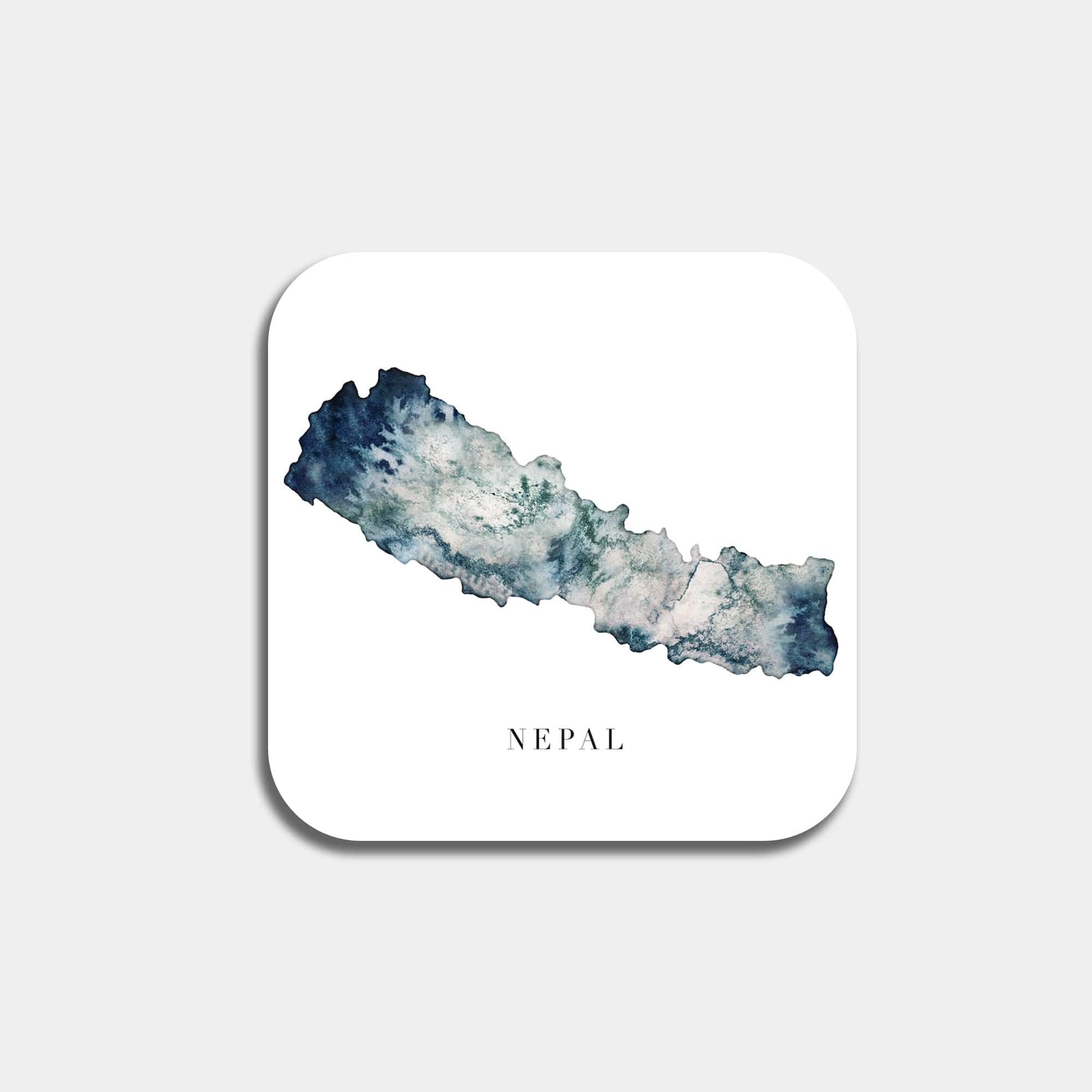 EJayDesign Kitchen Coaster Nepal Coaster Watercolour Map