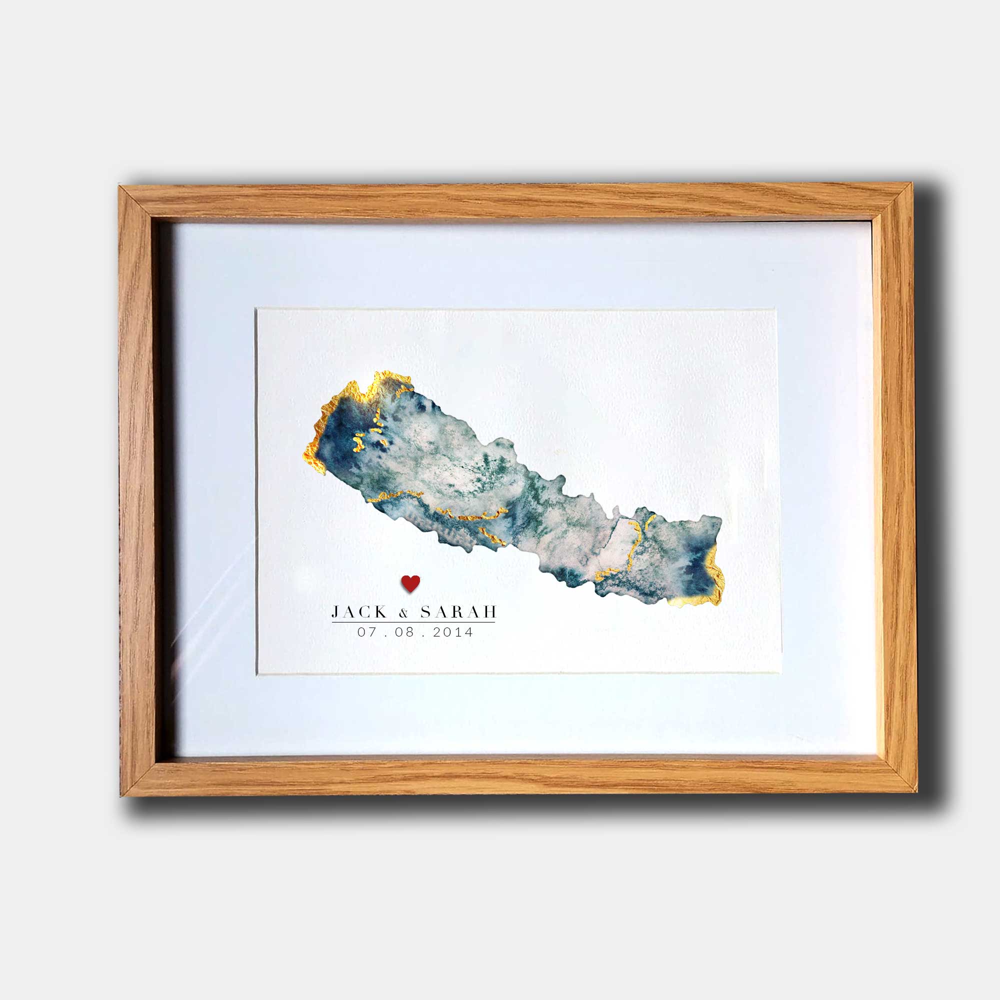 EJayDesign Countries Other Nepal Watercolour Map