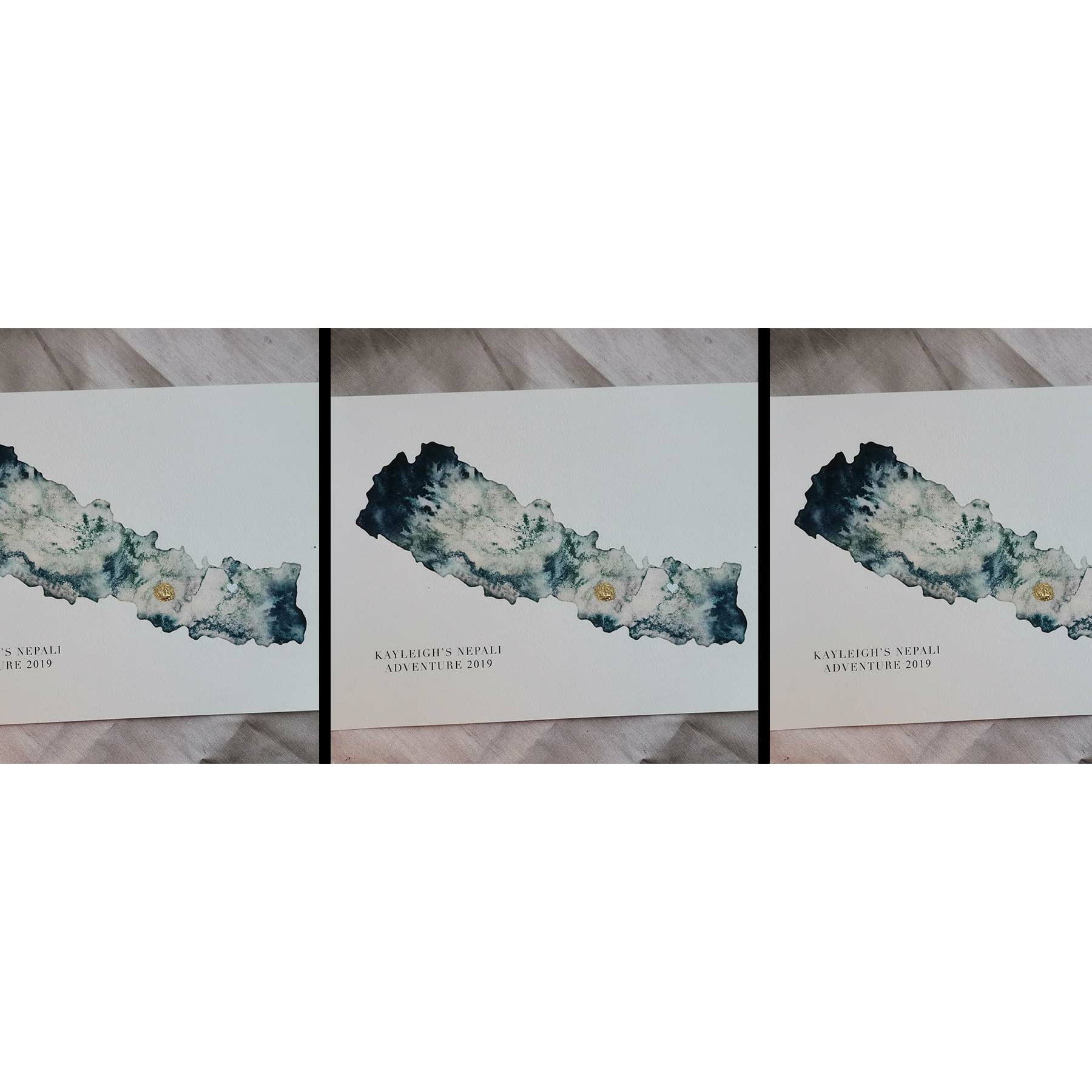 EJayDesign Countries Other Nepal Watercolour Map