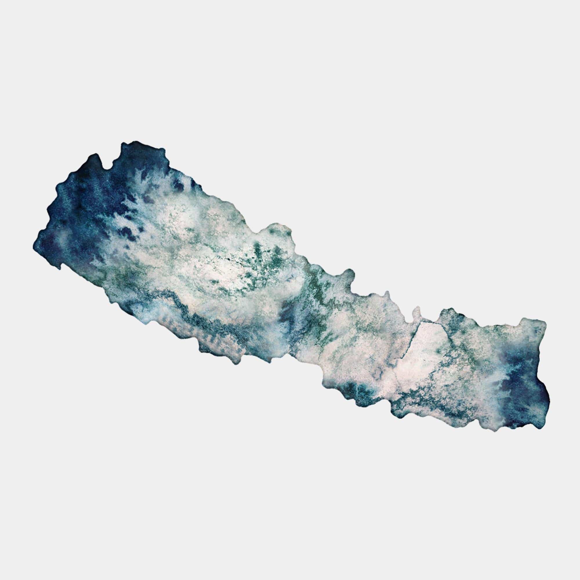 EJayDesign Countries Other Nepal Watercolour Map