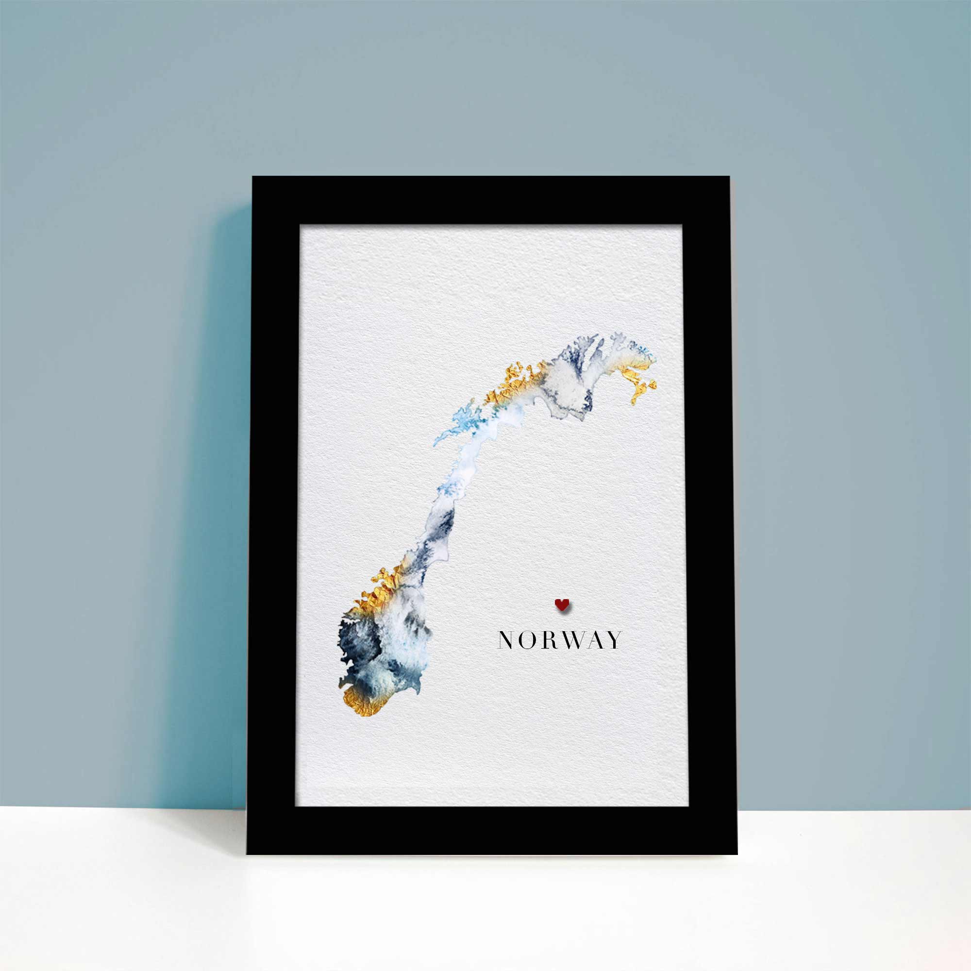 EJayDesign Countries Other Norway Watercolour Map