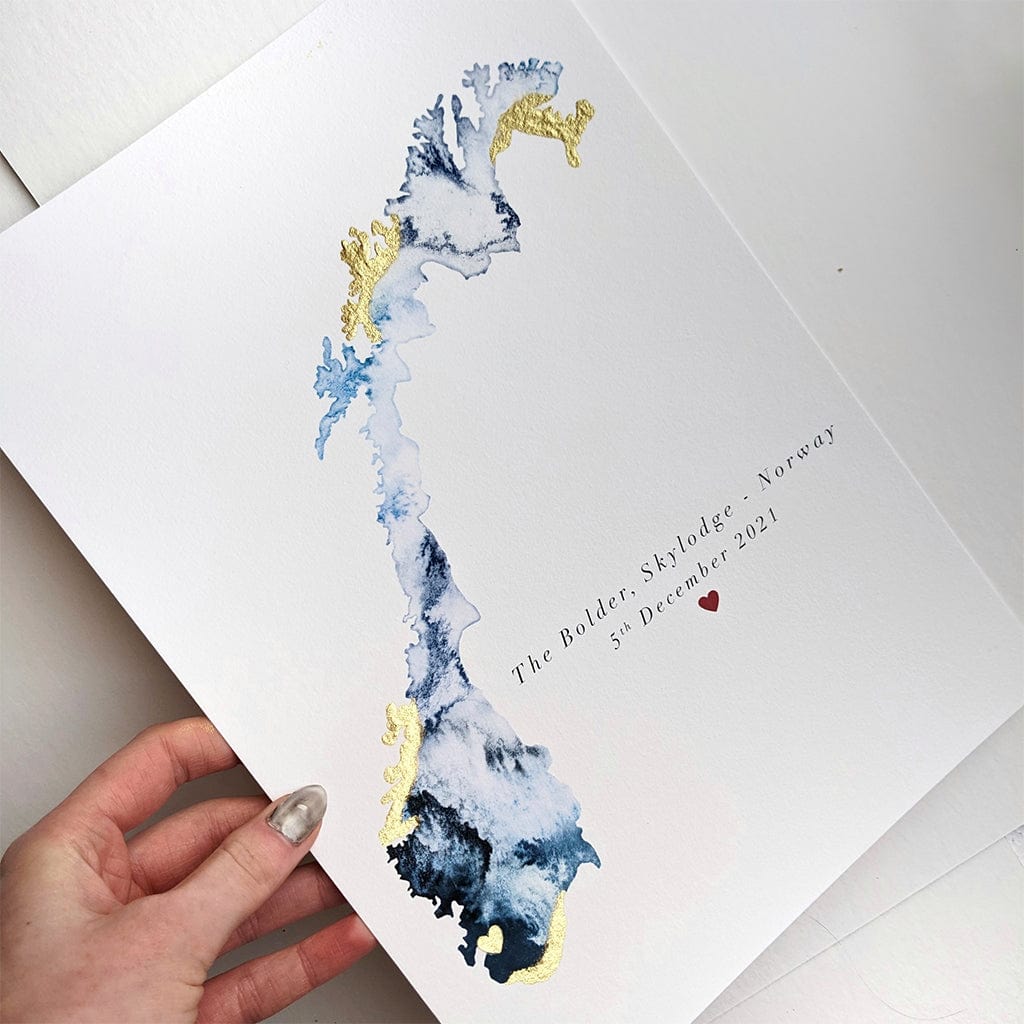 EJayDesign Countries Other Norway Watercolour Map
