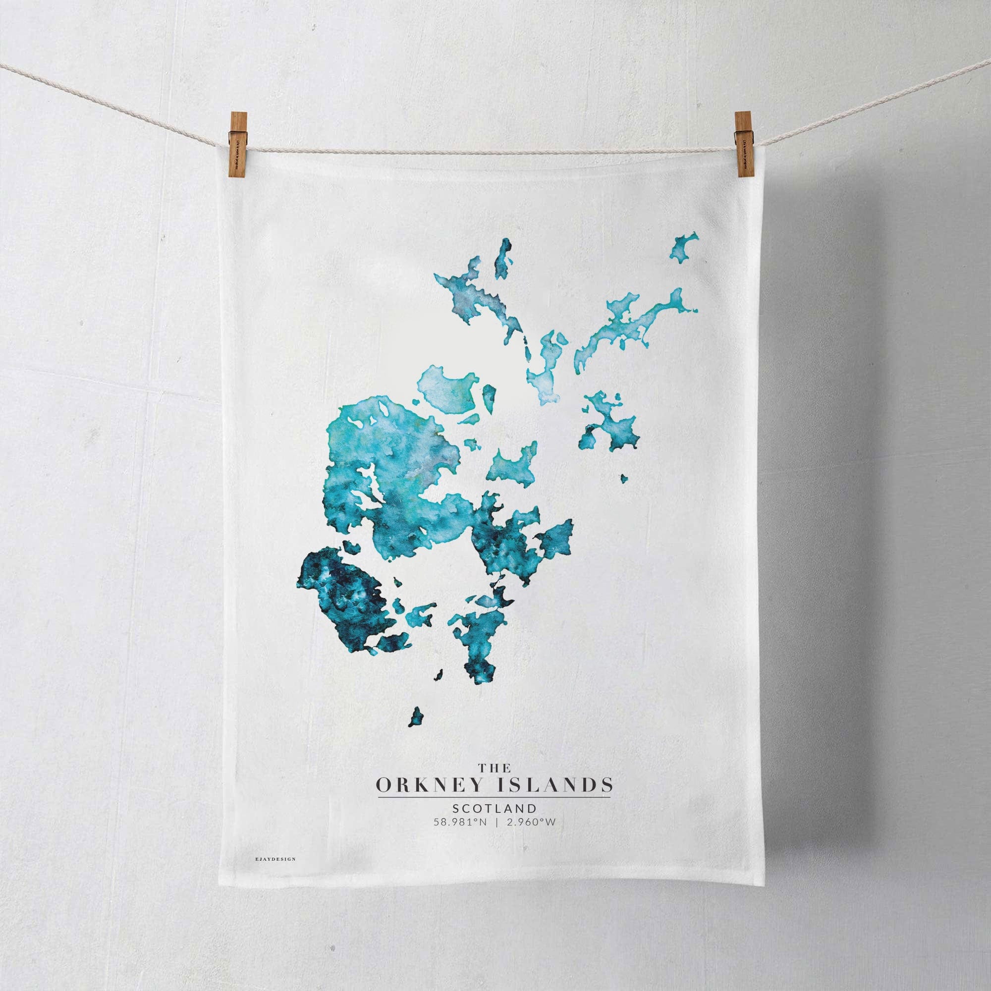 EJayDesign Tea Towel Orkney Organic Cotton Tea Towel