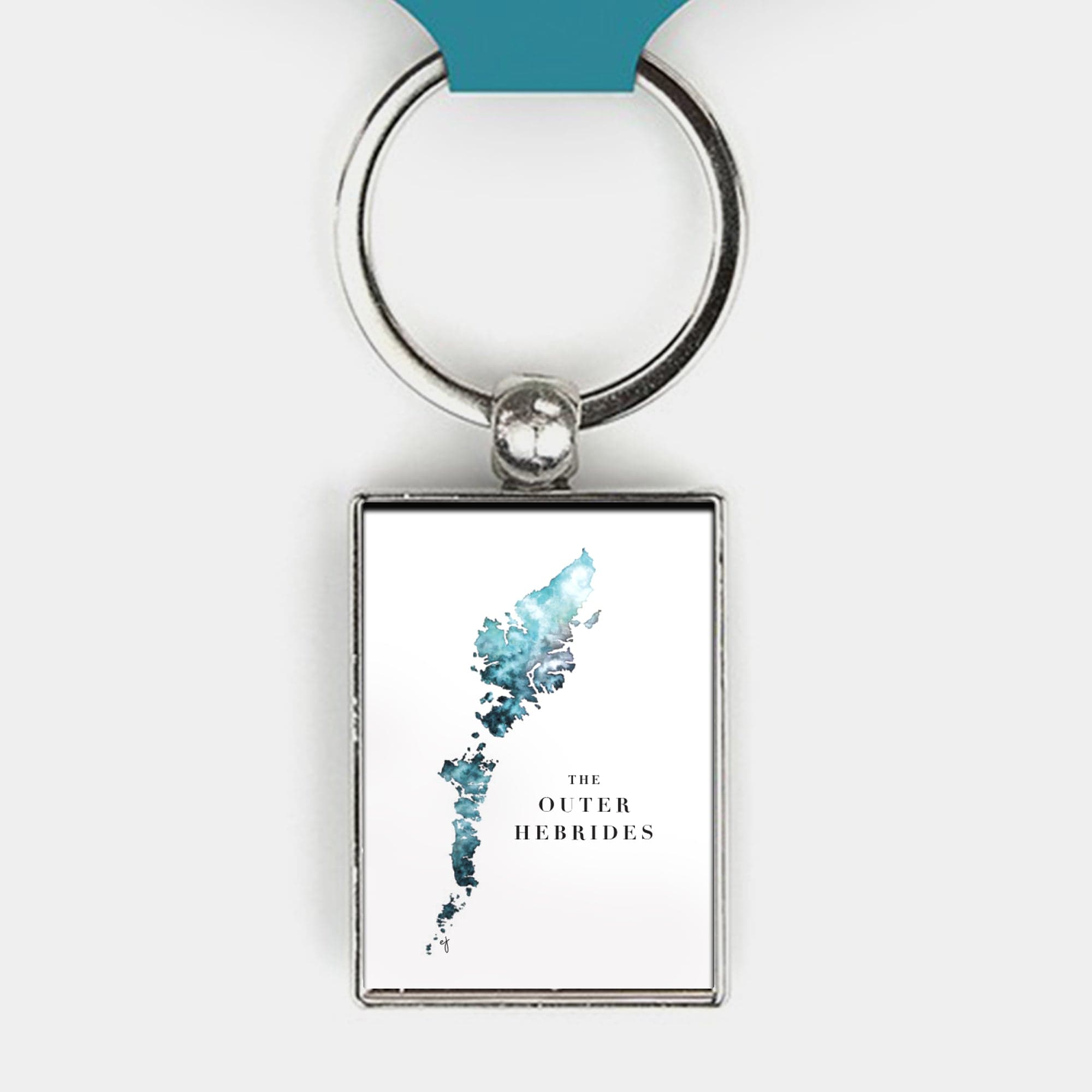 EJayDesign Outer Hebrides Metal Keyring Watercolour Map