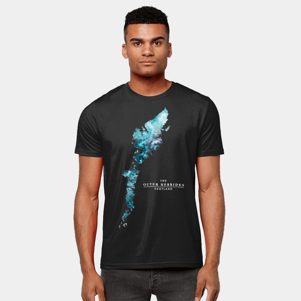 EJayDesign Outer Hebrides Unisex T-Shirt Watercolour Map