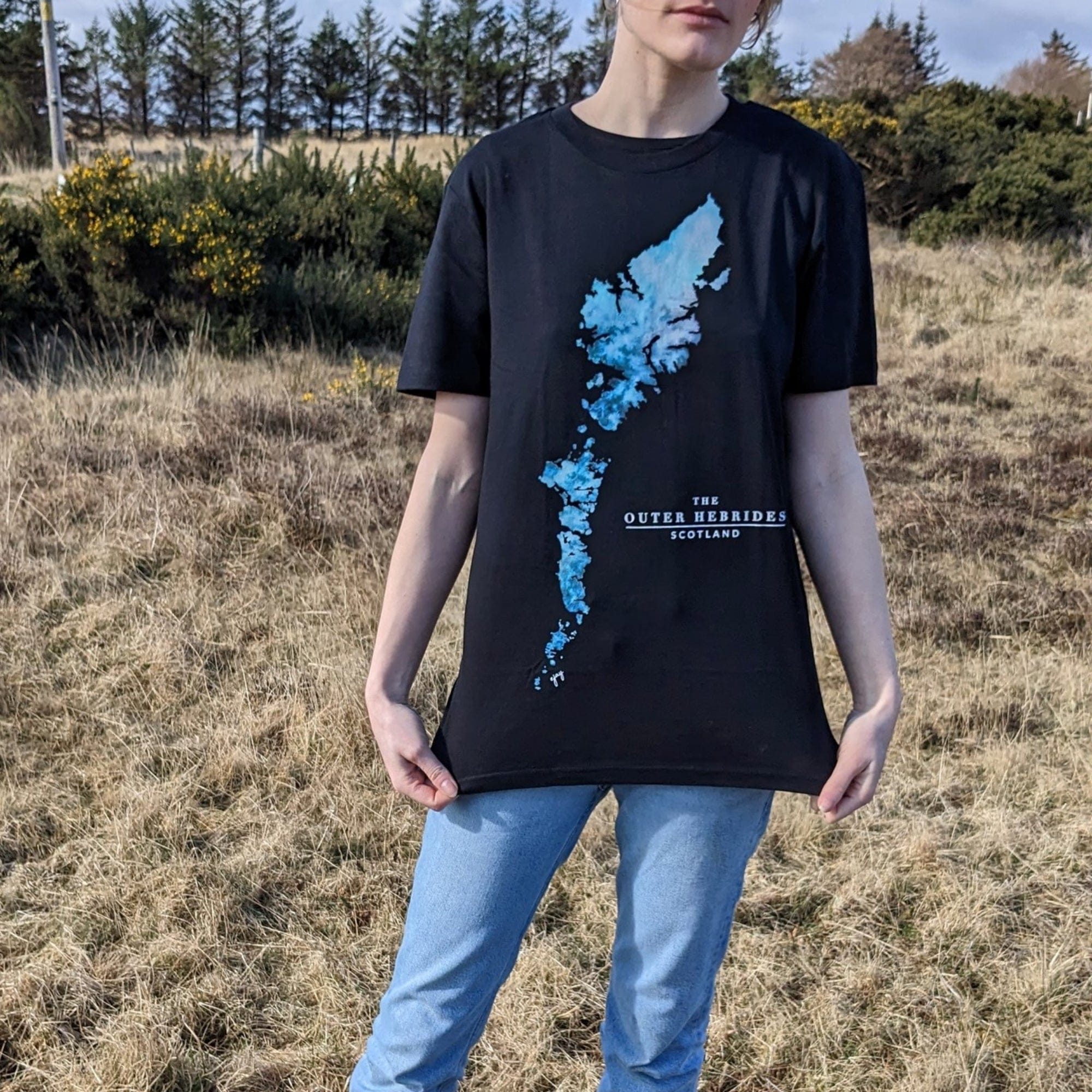 EJayDesign Outer Hebrides Unisex T-Shirt Watercolour Map