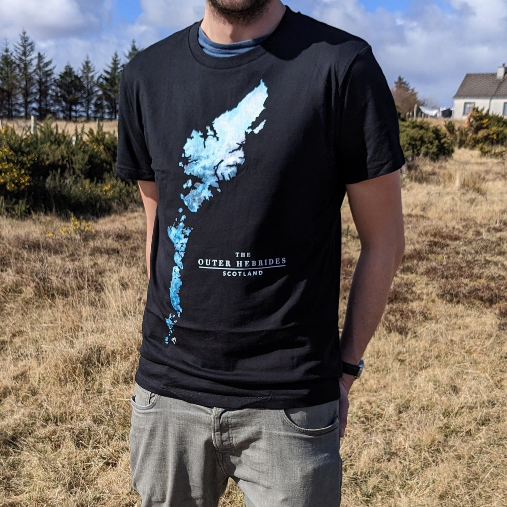EJayDesign Outer Hebrides Unisex T-Shirt Watercolour Map