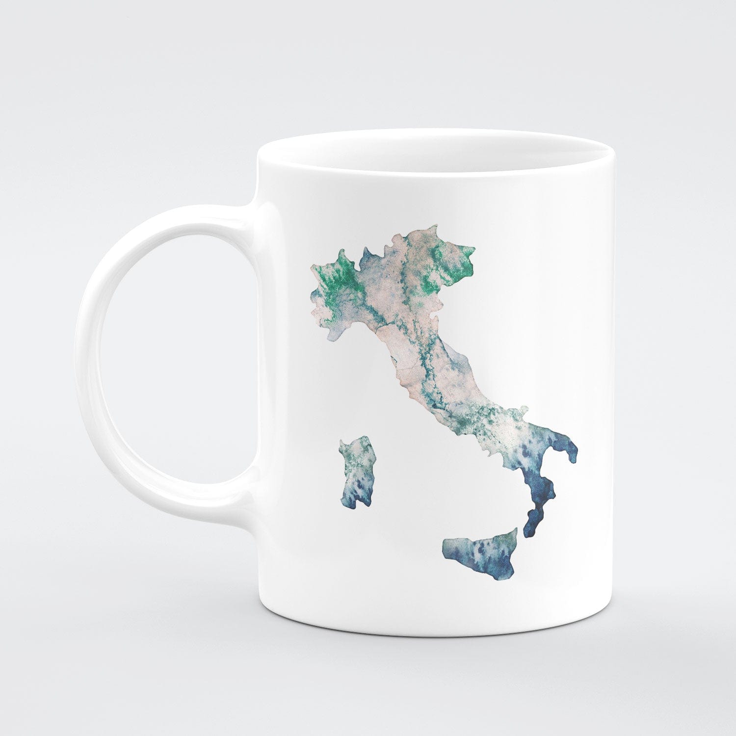 EJayDesign Green / Turquoise Personalised Italy Watercolour Mug