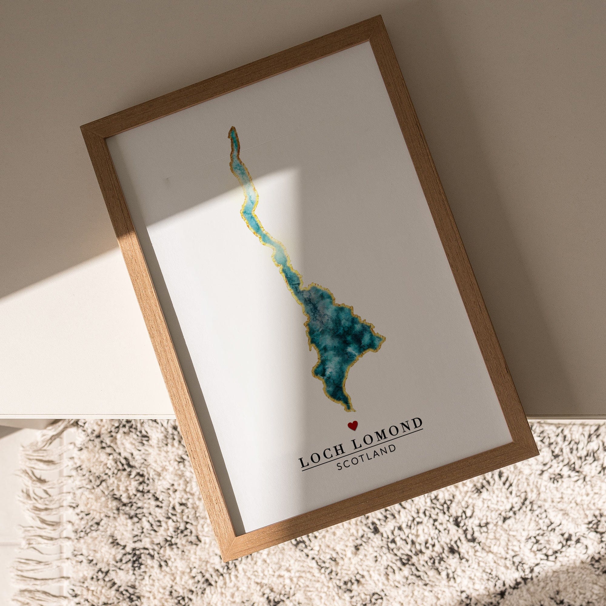 EJayDesign Scottish Prints Personalised Loch Lomond Watercolour Map Print