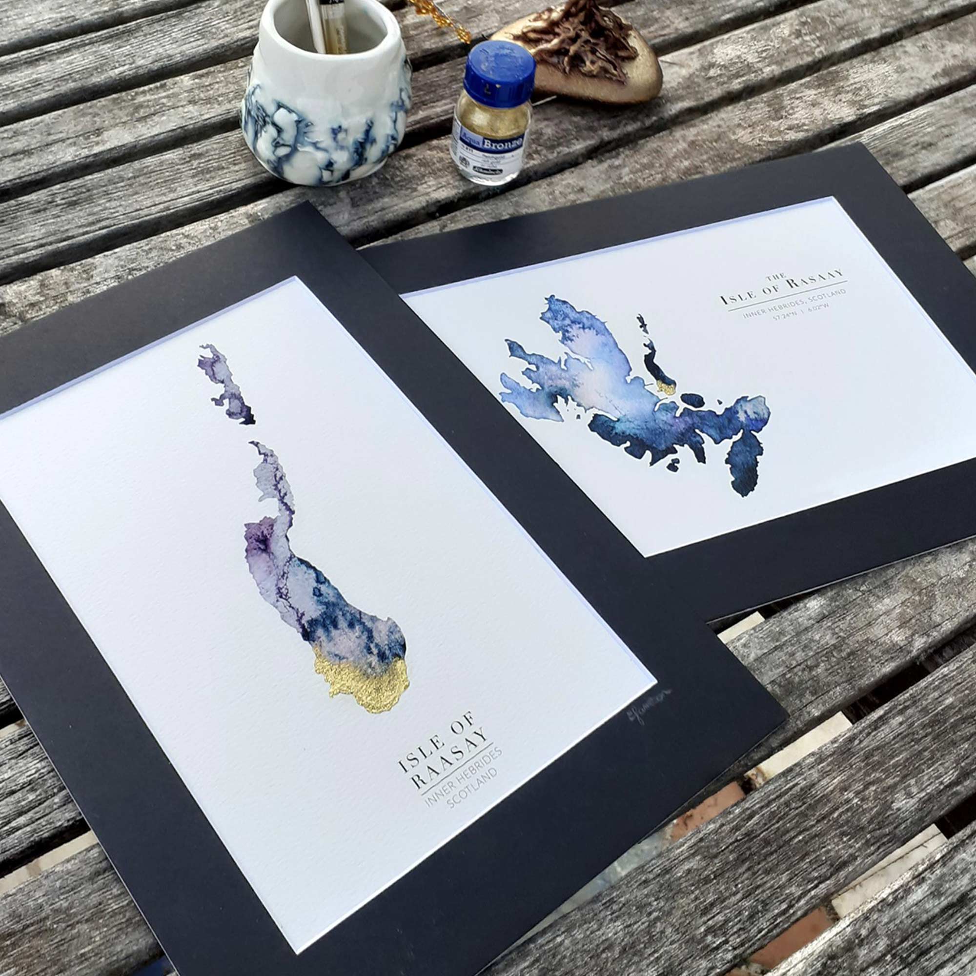 EJayDesign Scottish Prints Raasay Island Isle of Skye Watercolour Map