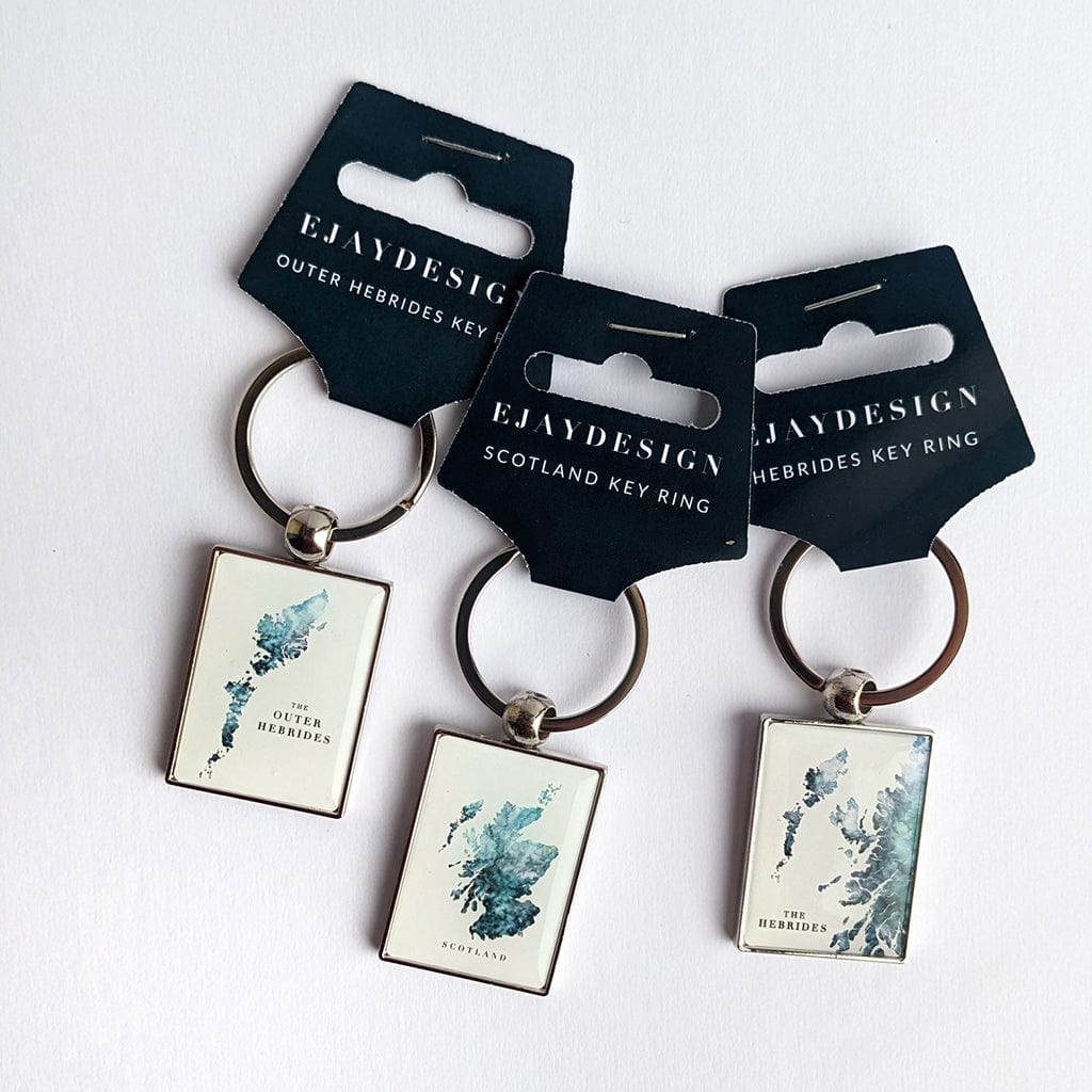 EJayDesign Scotland Metal Keyring Watercolour Map