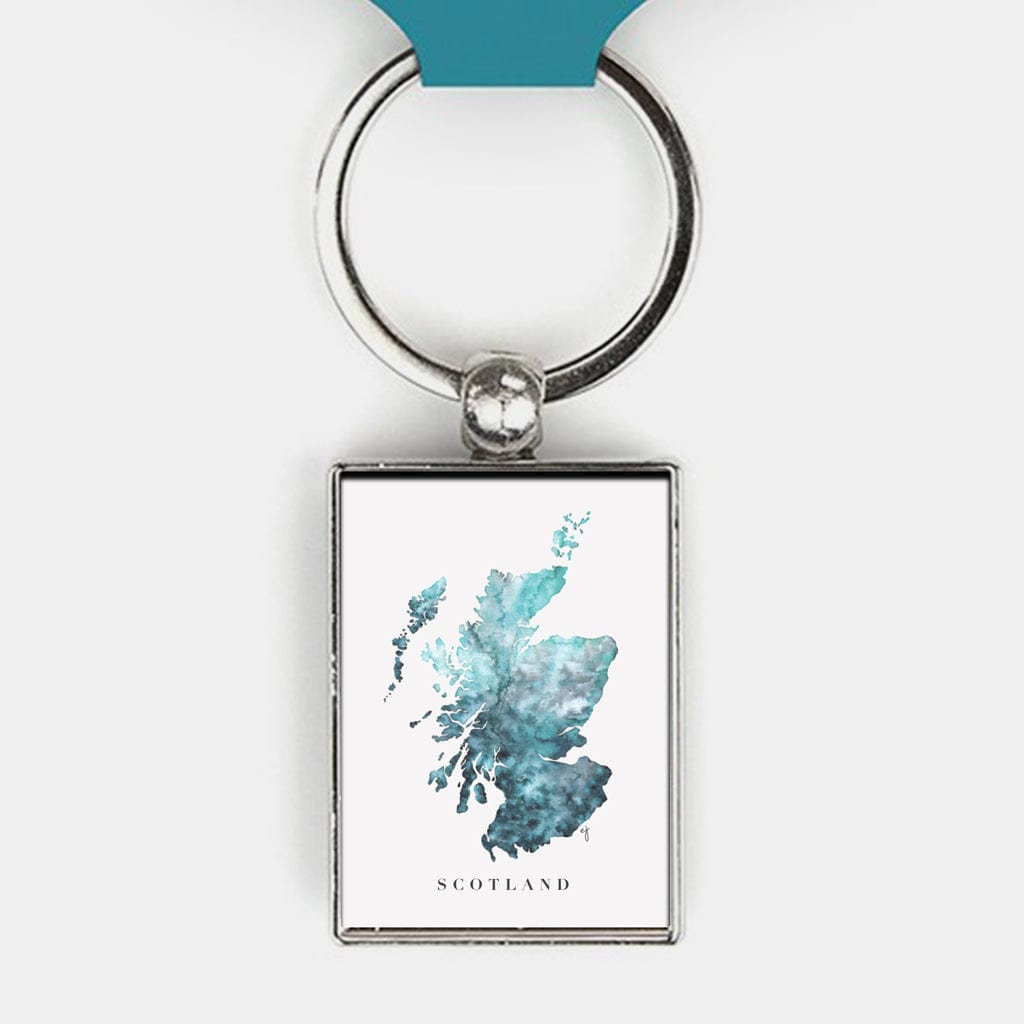 EJayDesign Scotland Metal Keyring Watercolour Map