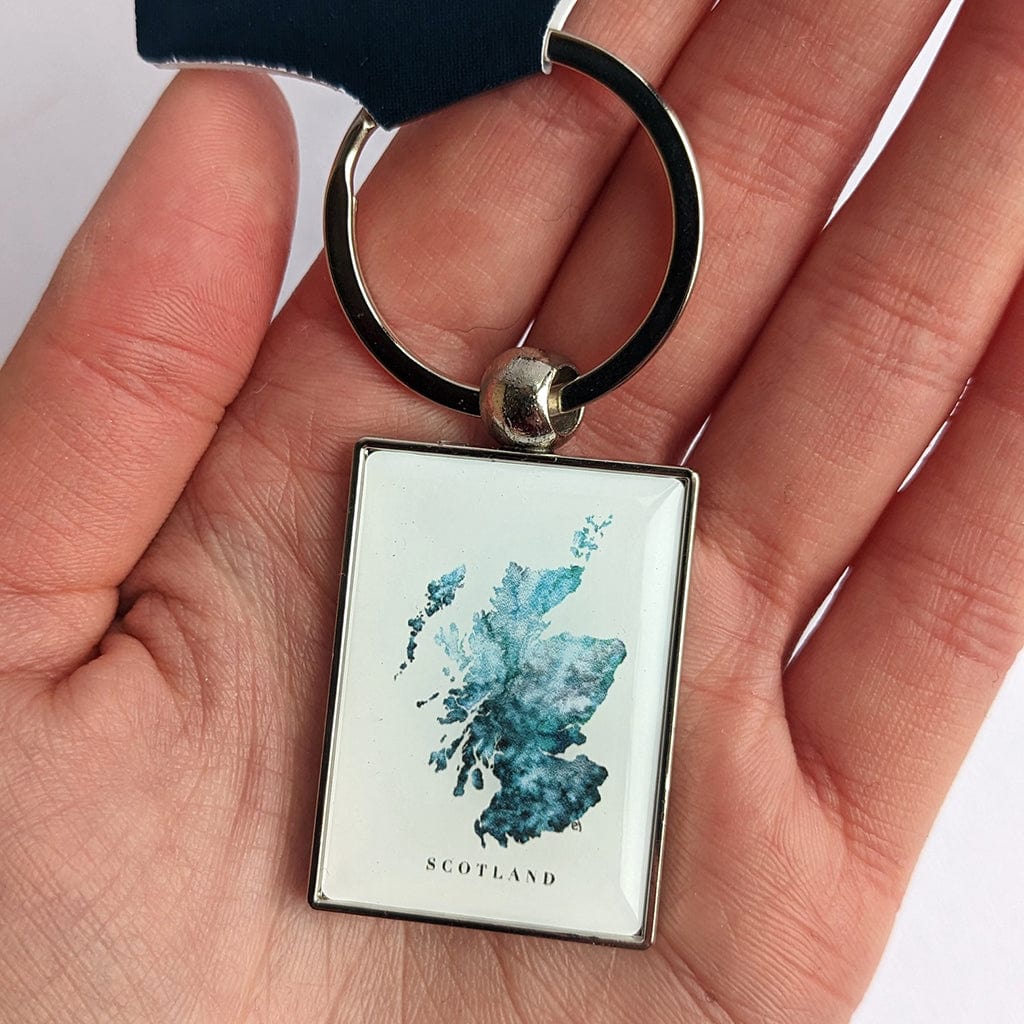 EJayDesign Scotland Metal Keyring Watercolour Map