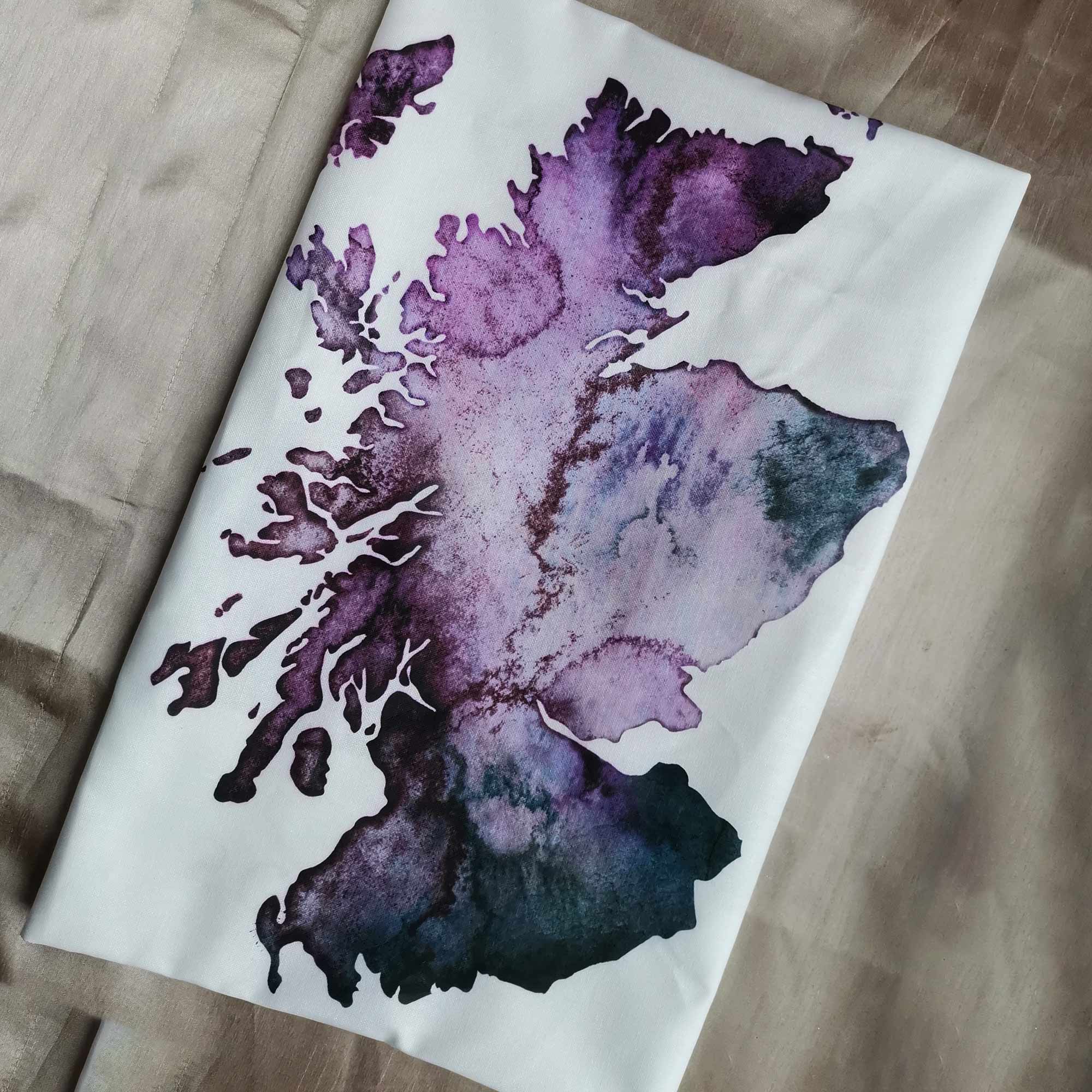 EJayDesign Tea Towel Scotland Purple Organic Cotton Tea Towel