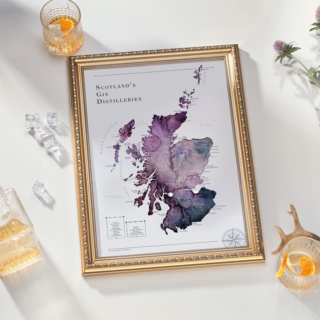 EJayDesign Scotland's Gin Distillery Map