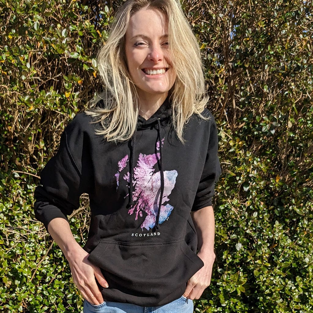 EJayDesign Scotland Unisex Hoodie Watercolour Map