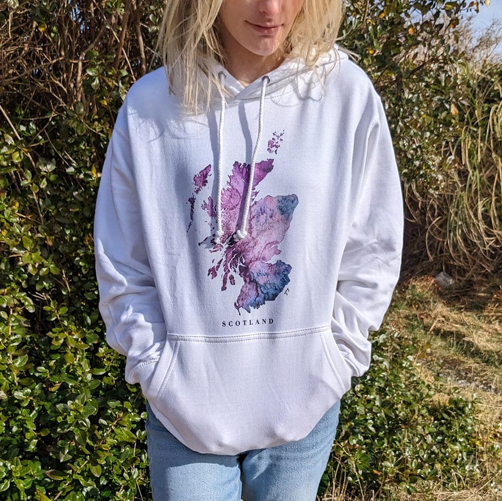 EJayDesign Scotland Unisex Hoodie Watercolour Map