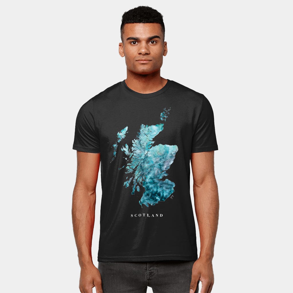 EJayDesign Scotland Unisex T-Shirt Watercolour Map