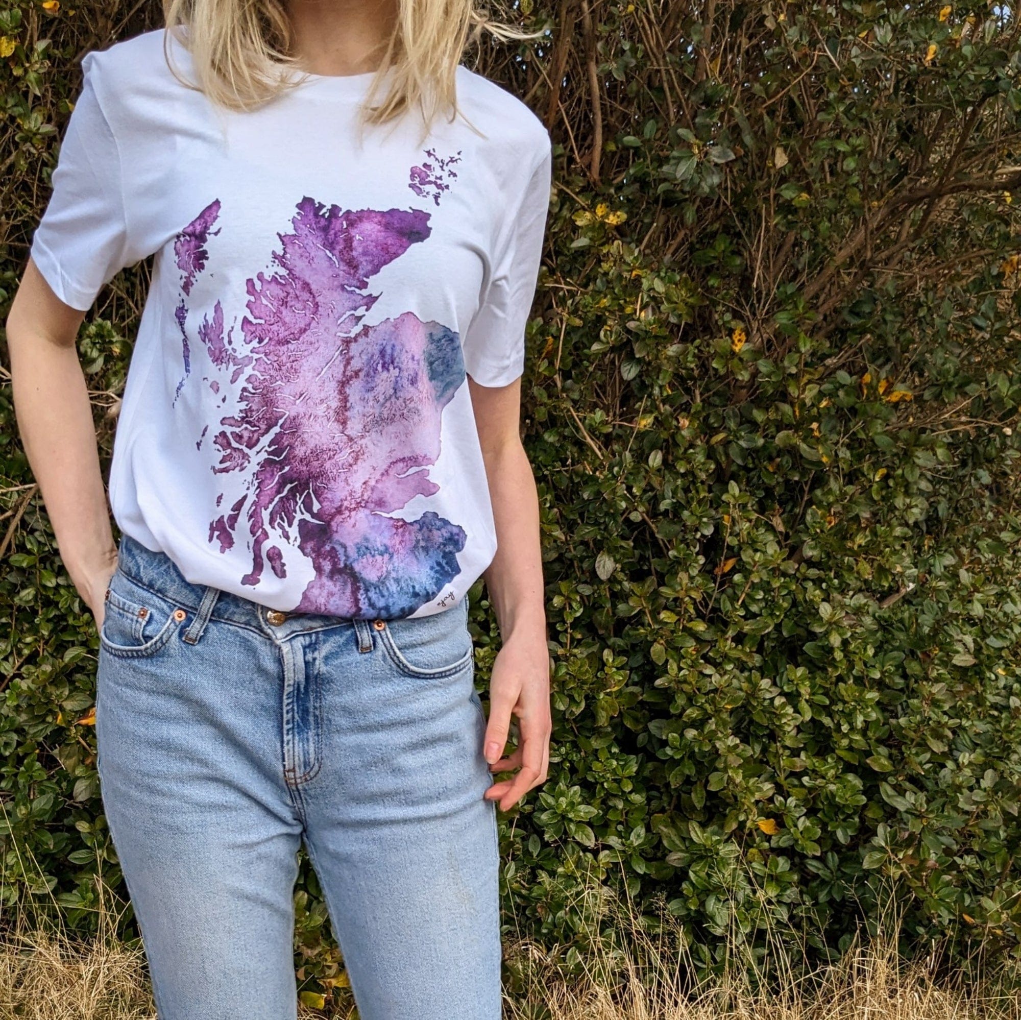 EJayDesign Scotland Unisex T-Shirt Watercolour Map