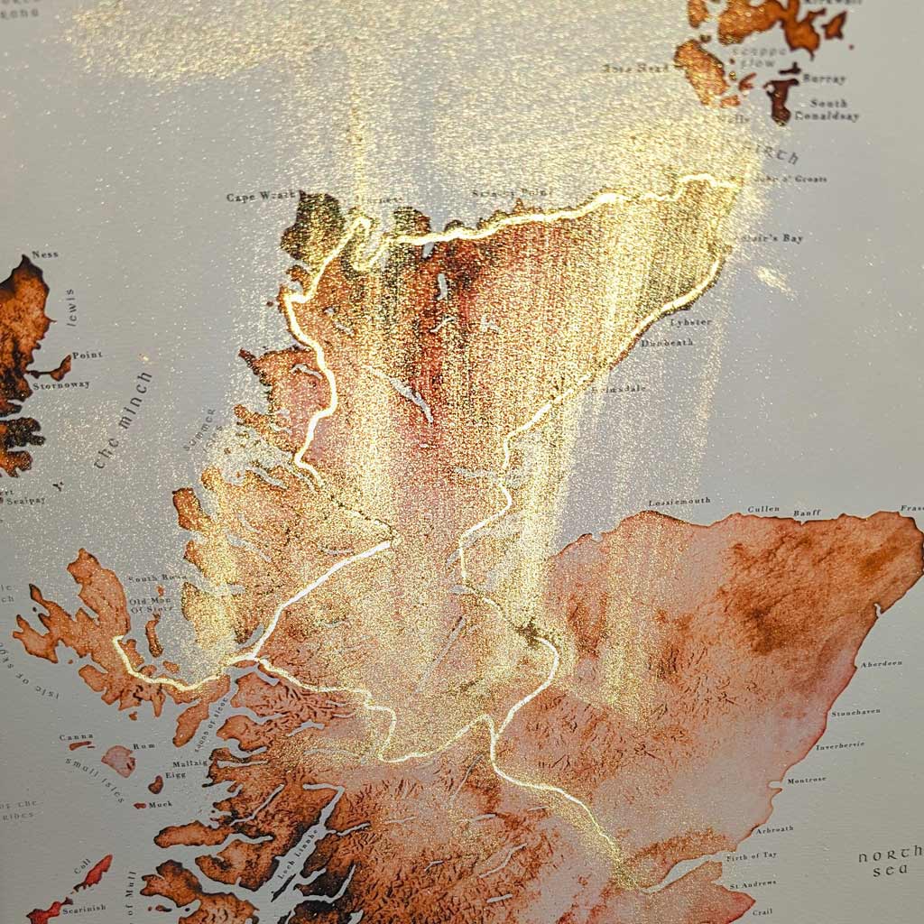 Eilidh Jamieson watercolour maps of scotland