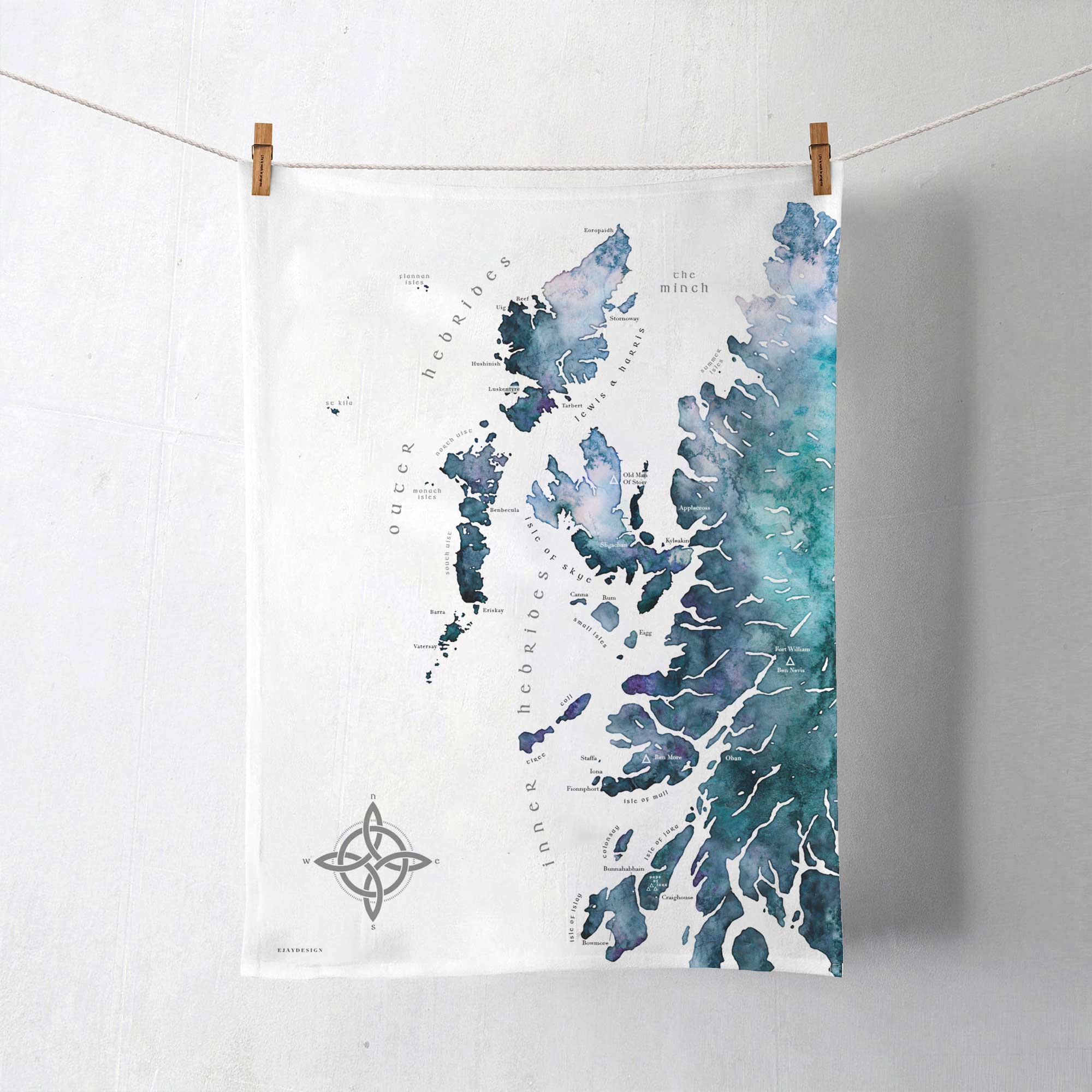 EJayDesign Tea Towel Scottish Hebrides Tea Towel