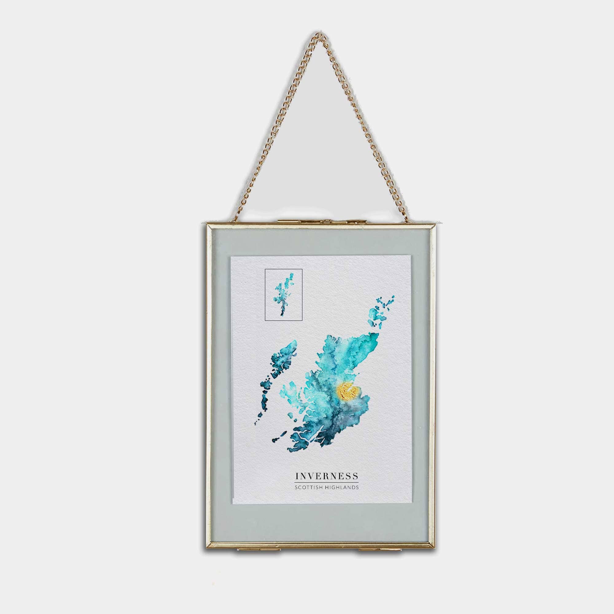 EJayDesign Scottish Prints Scottish Highlands & Islands Watercolour Map
