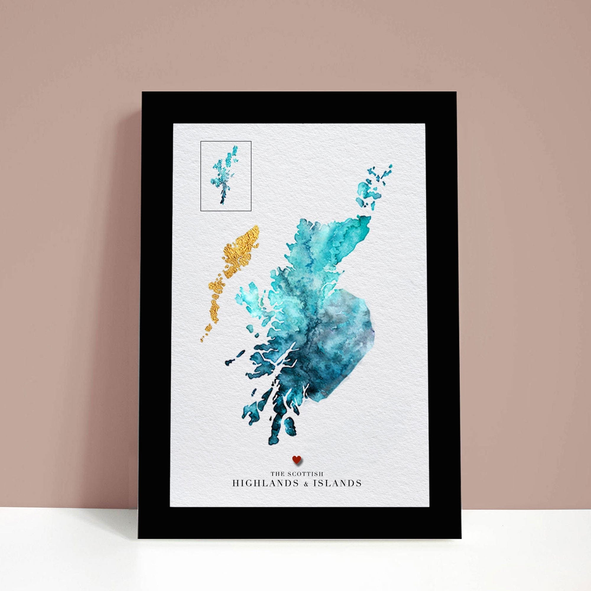 EJayDesign Scottish Prints Scottish Highlands & Islands Watercolour Map