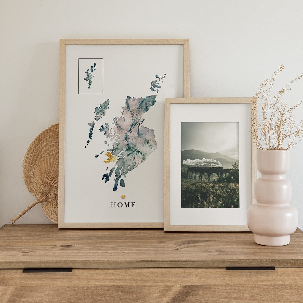 EJayDesign Scottish Prints Scottish Highlands & Islands Watercolour Map