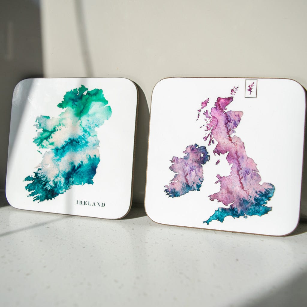 EJayDesign Kitchen Coaster Set of 4 Coaster Watercolour Maps