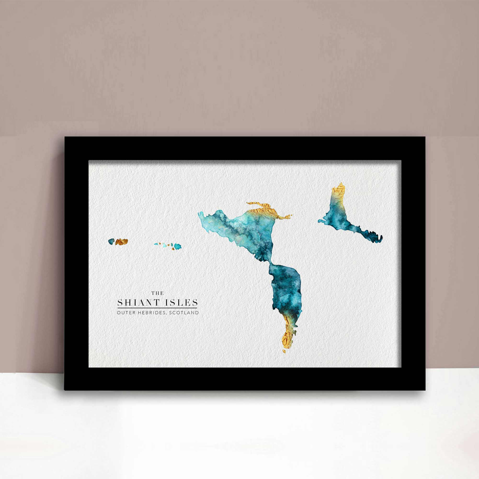 EJayDesign Scottish Prints Shiant Islands Watercolour Map