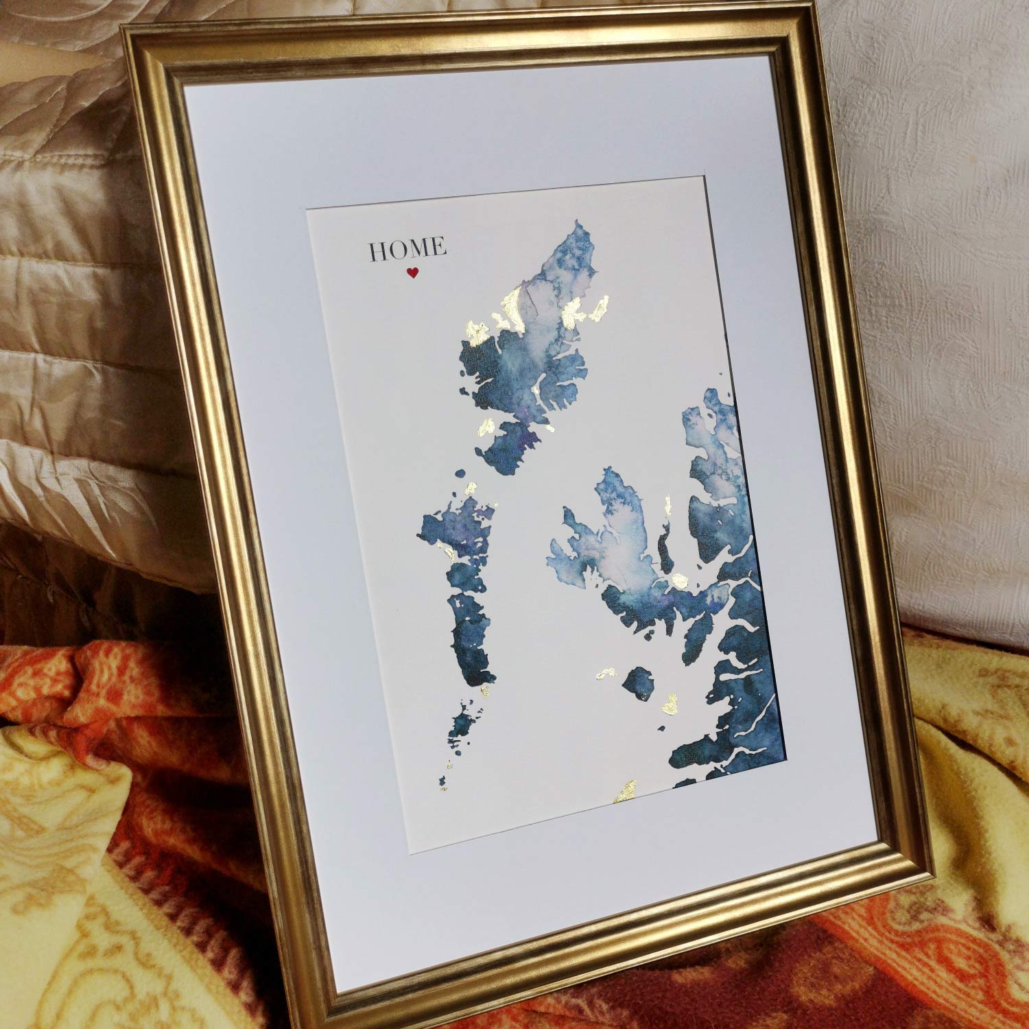 EJayDesign Scottish Prints Skye & Outer Hebrides Watercolour Map