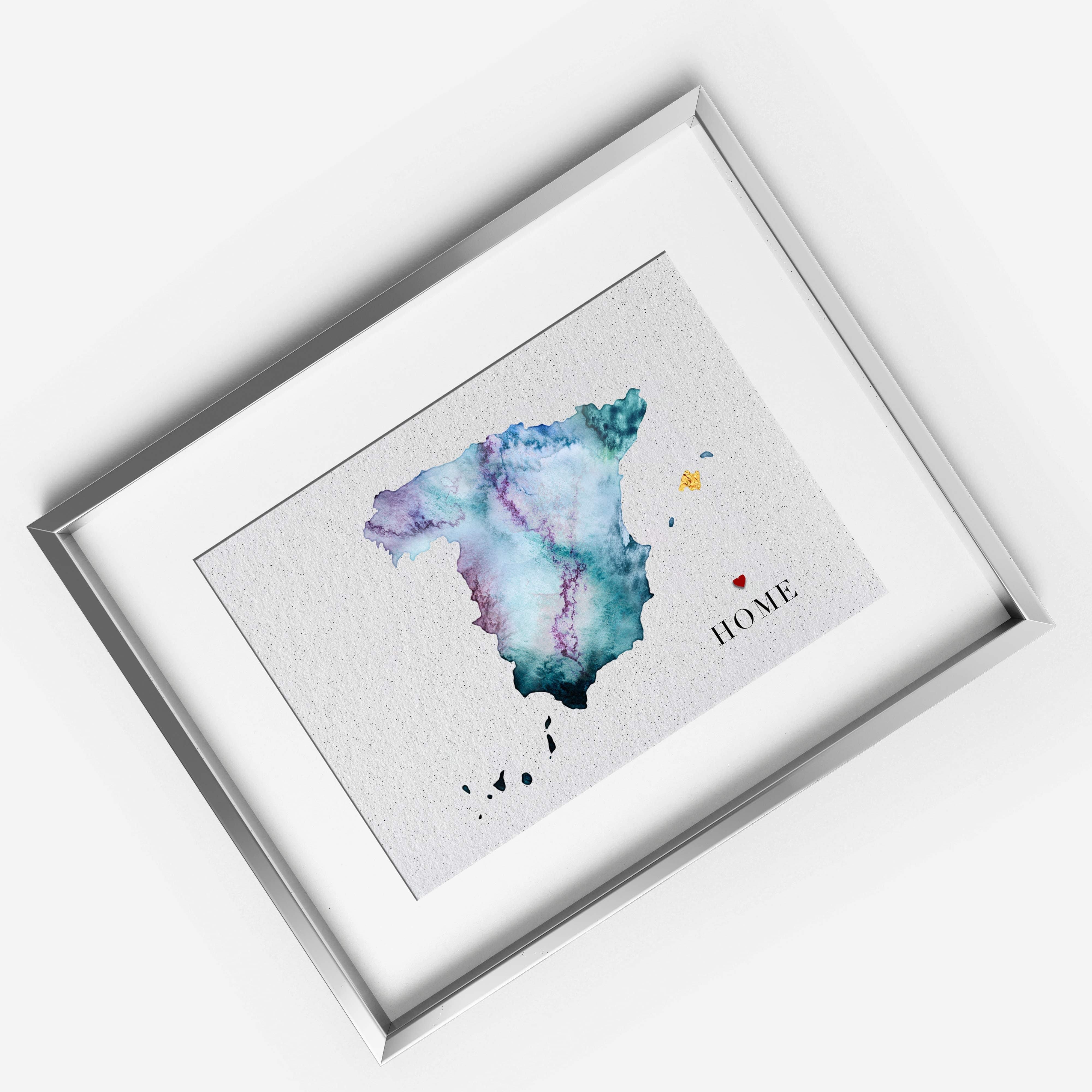 EJayDesign Countries Other Spannish Golden Watercolour Map