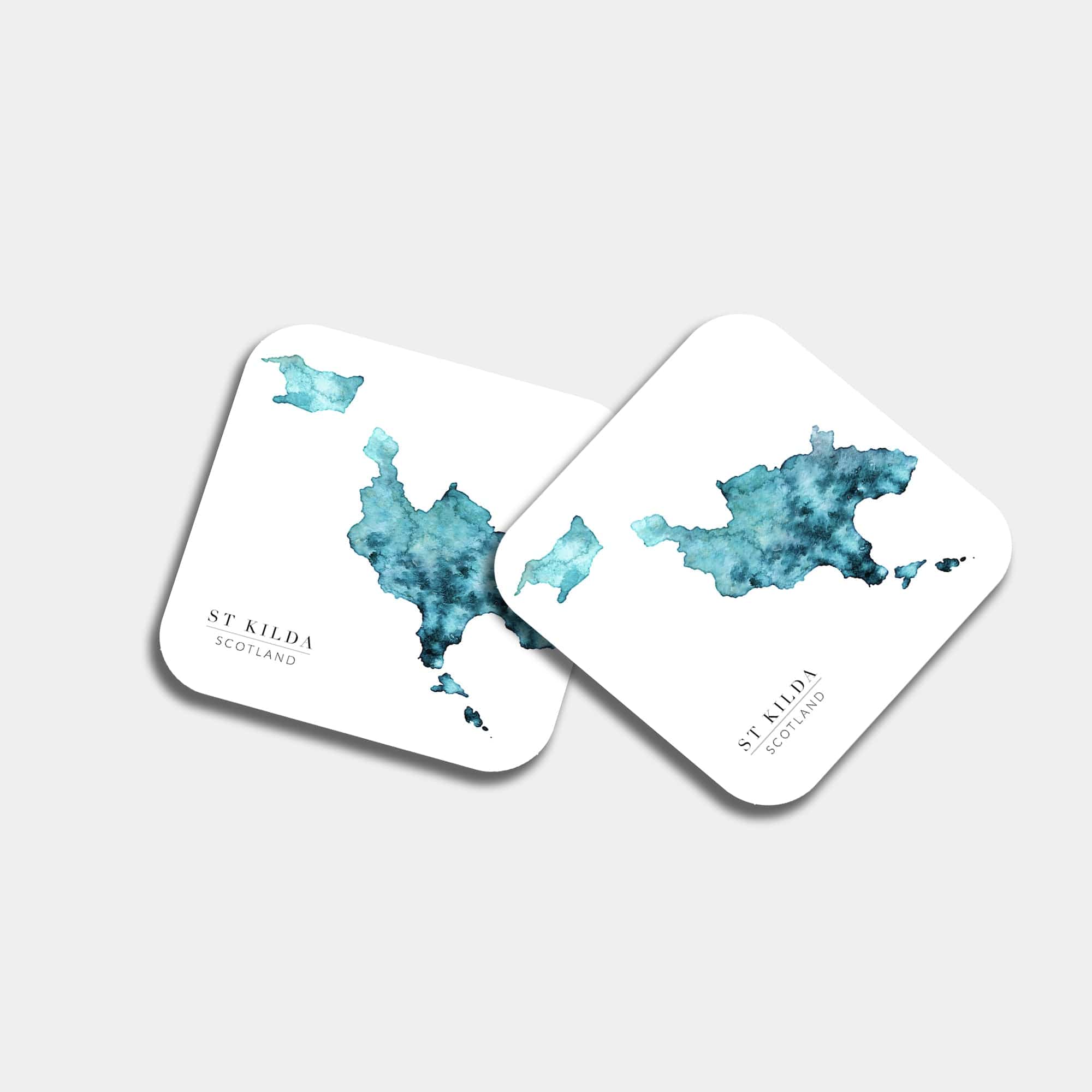 EJayDesign Kitchen Coaster St Kilda Scotland Coaster Watercolour Map
