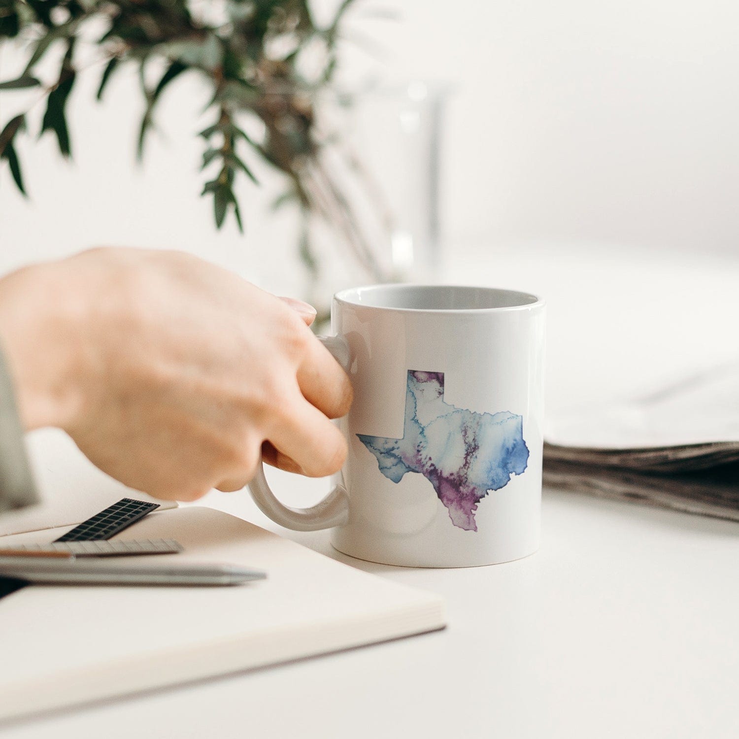 EJayDesign Texas Custom Watercolour Mug
