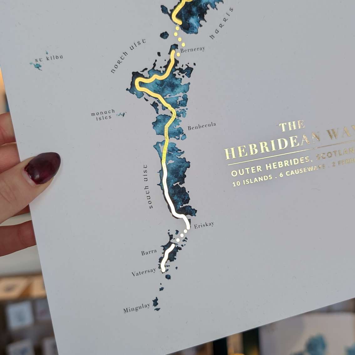 Hebridean Way Watercolour Map Art Print