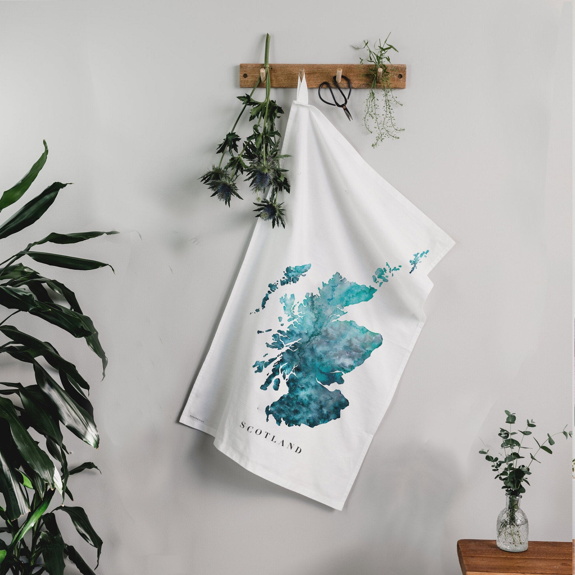 EJayDesign Tea Towel Turquoise Scotland Tea Towel