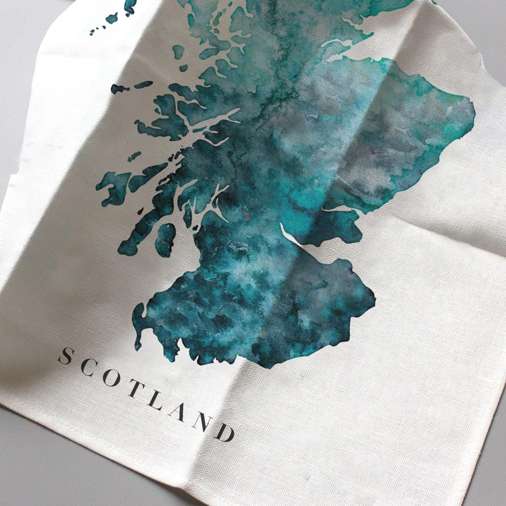 EJayDesign Tea Towel Turquoise Scotland Tea Towel