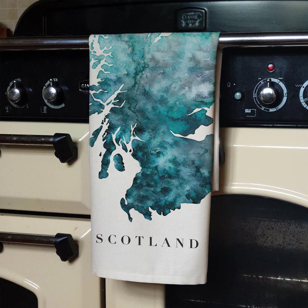 EJayDesign Tea Towel Turquoise Scotland Tea Towel