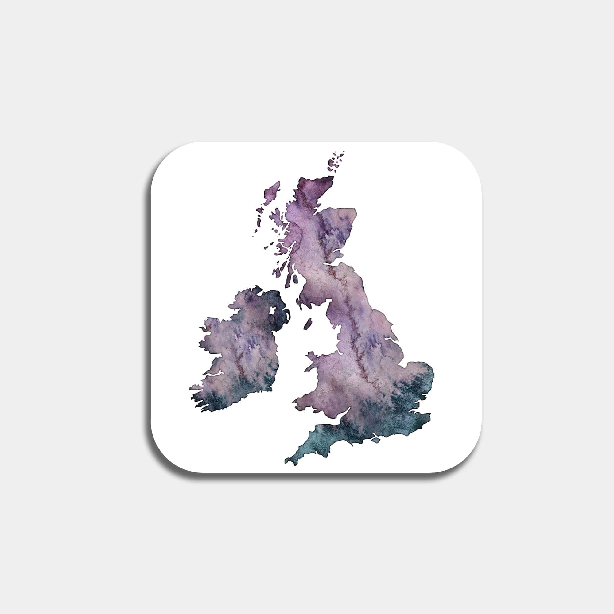 EJayDesign United Kingdom  Coaster Watercolour Map