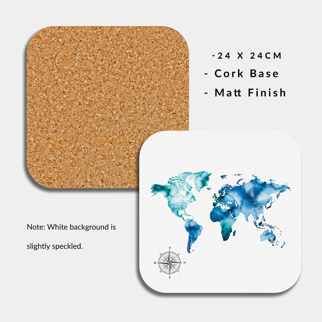 cork base watercolour table mat