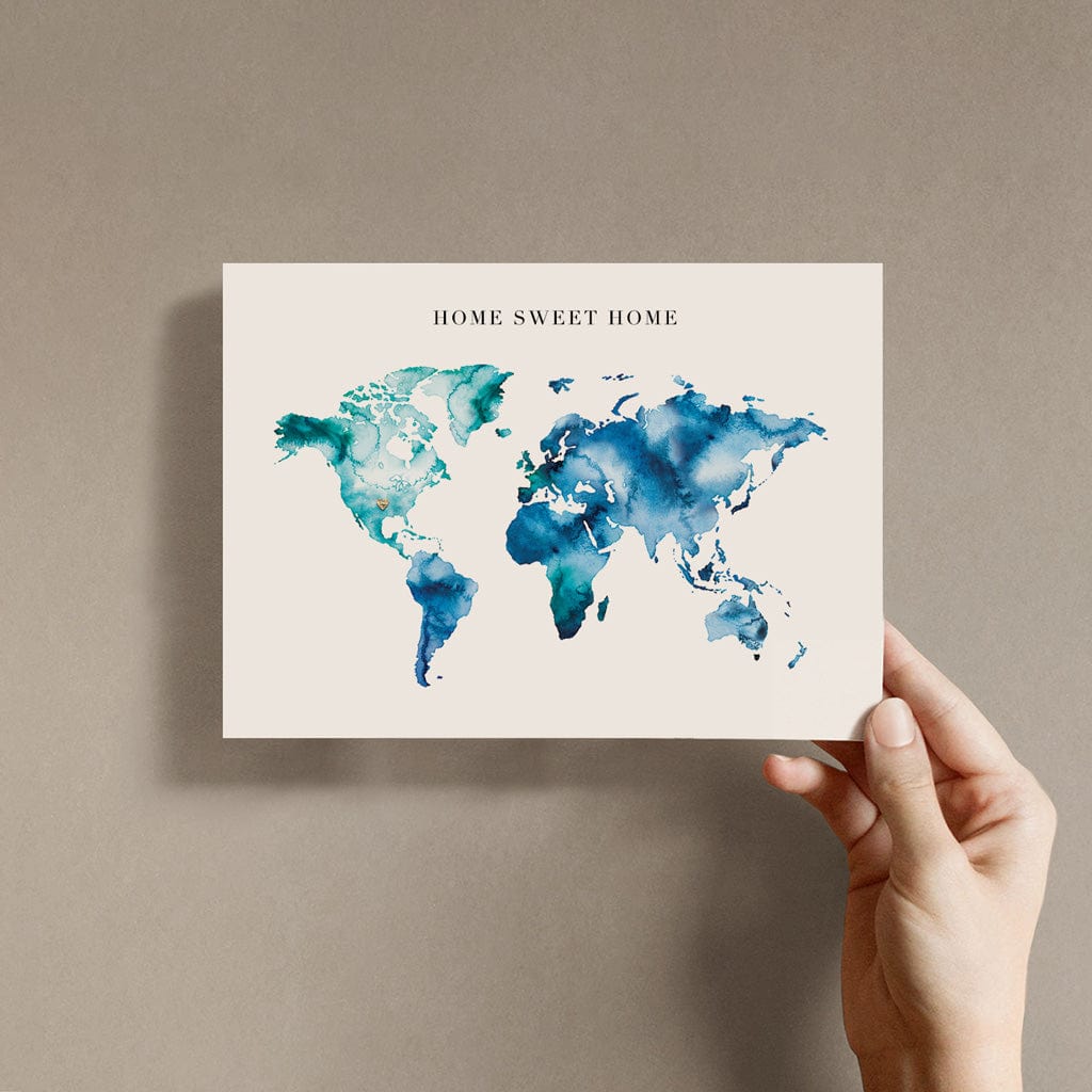 EJayDesign Countries Other World Watercolour Map