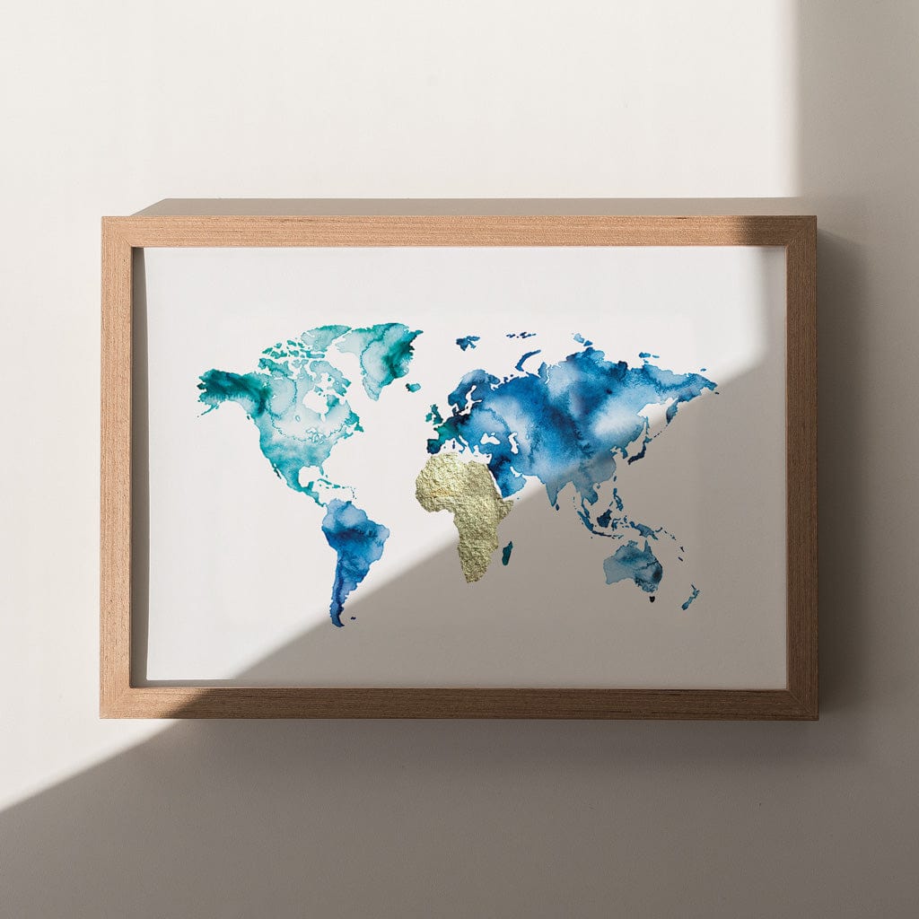 EJayDesign Countries Other World Watercolour Map