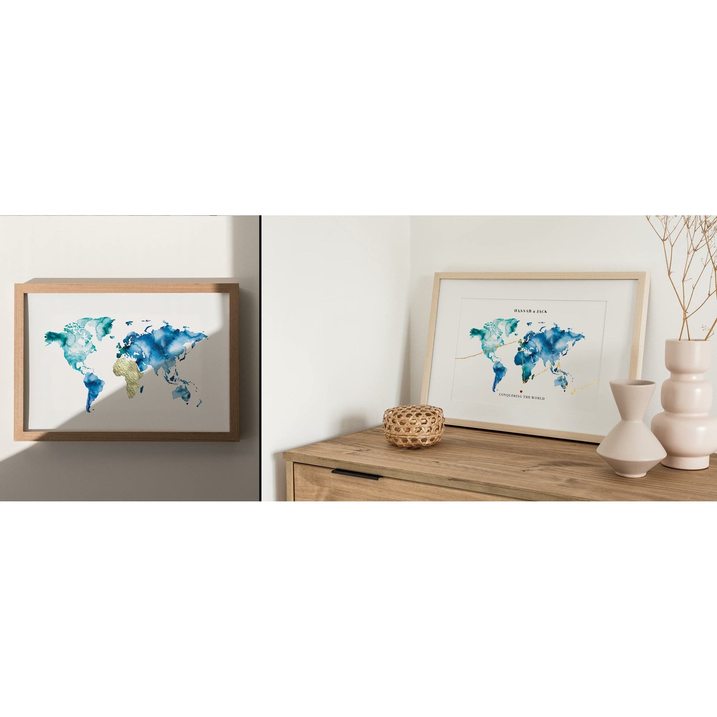 EJayDesign Countries Other World Watercolour Map