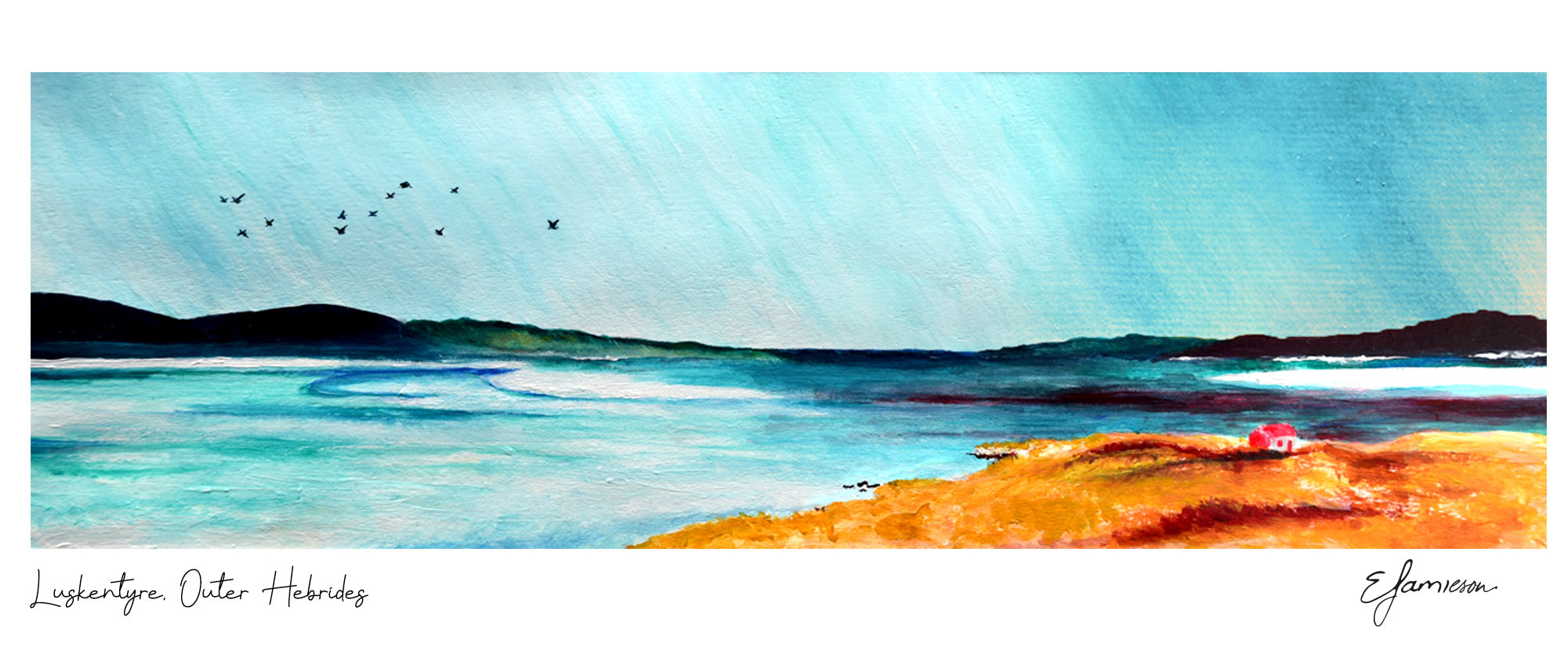  Outer Hebrides art, Scottish landscape painting, Eilidh Jamieson artwork, ejaydesign print