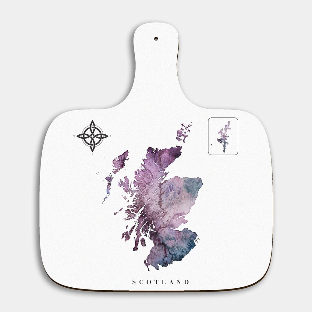 EJayDesign Purple Chopping Board Scotland Watercolour Map