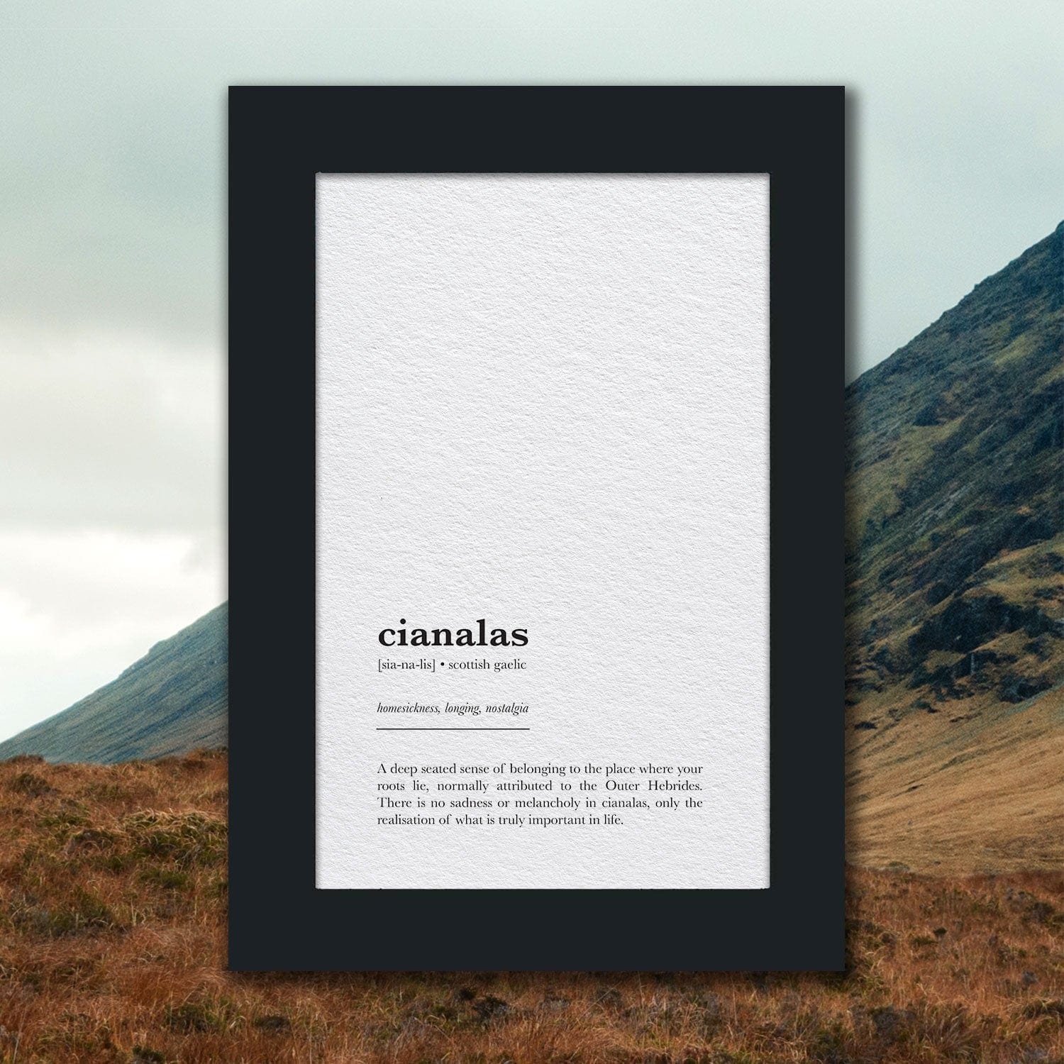 EJayDesign Plain / A4 Unframed Cianalas Gaelic Definition