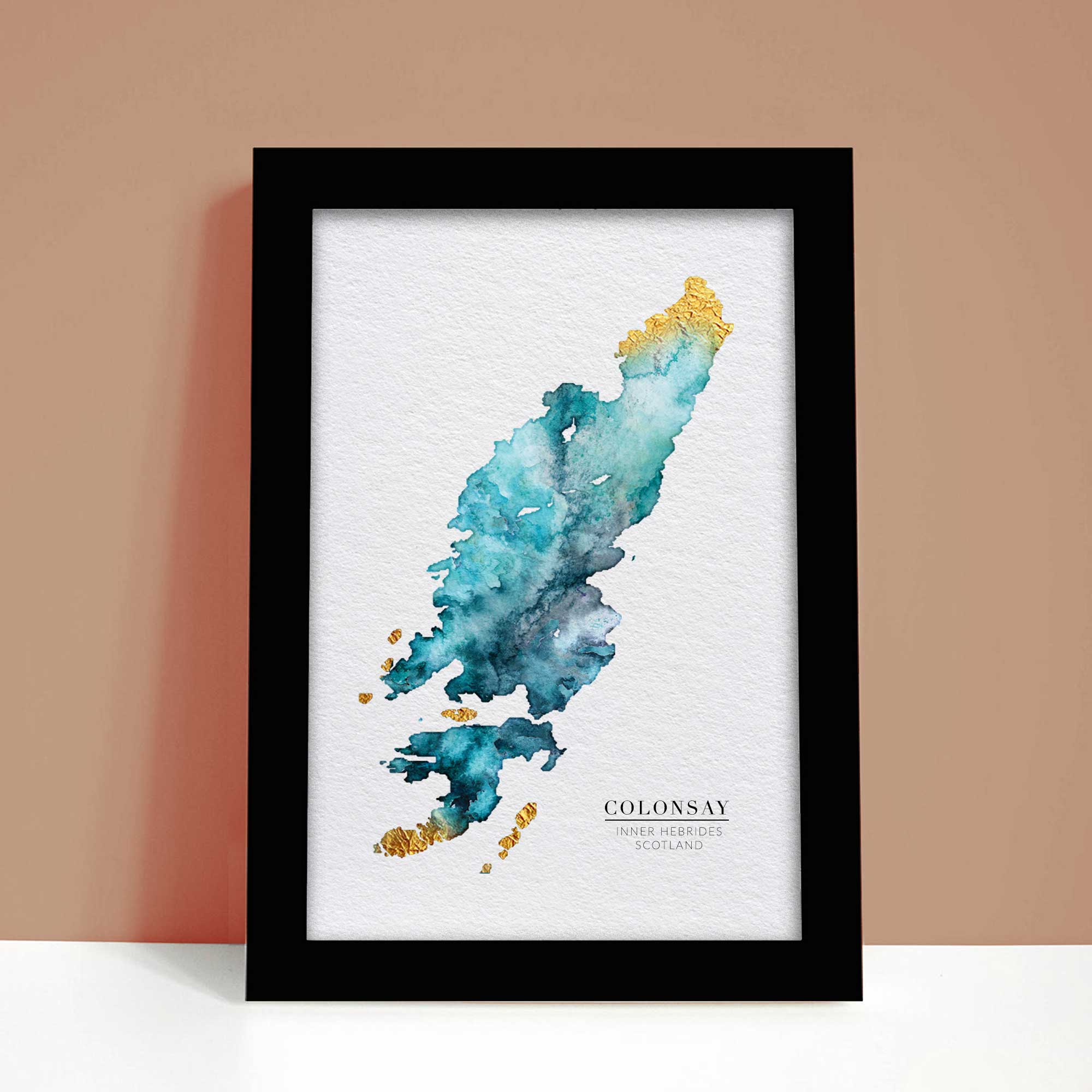 EJayDesign Scottish Prints Colonsay Watercolour Map