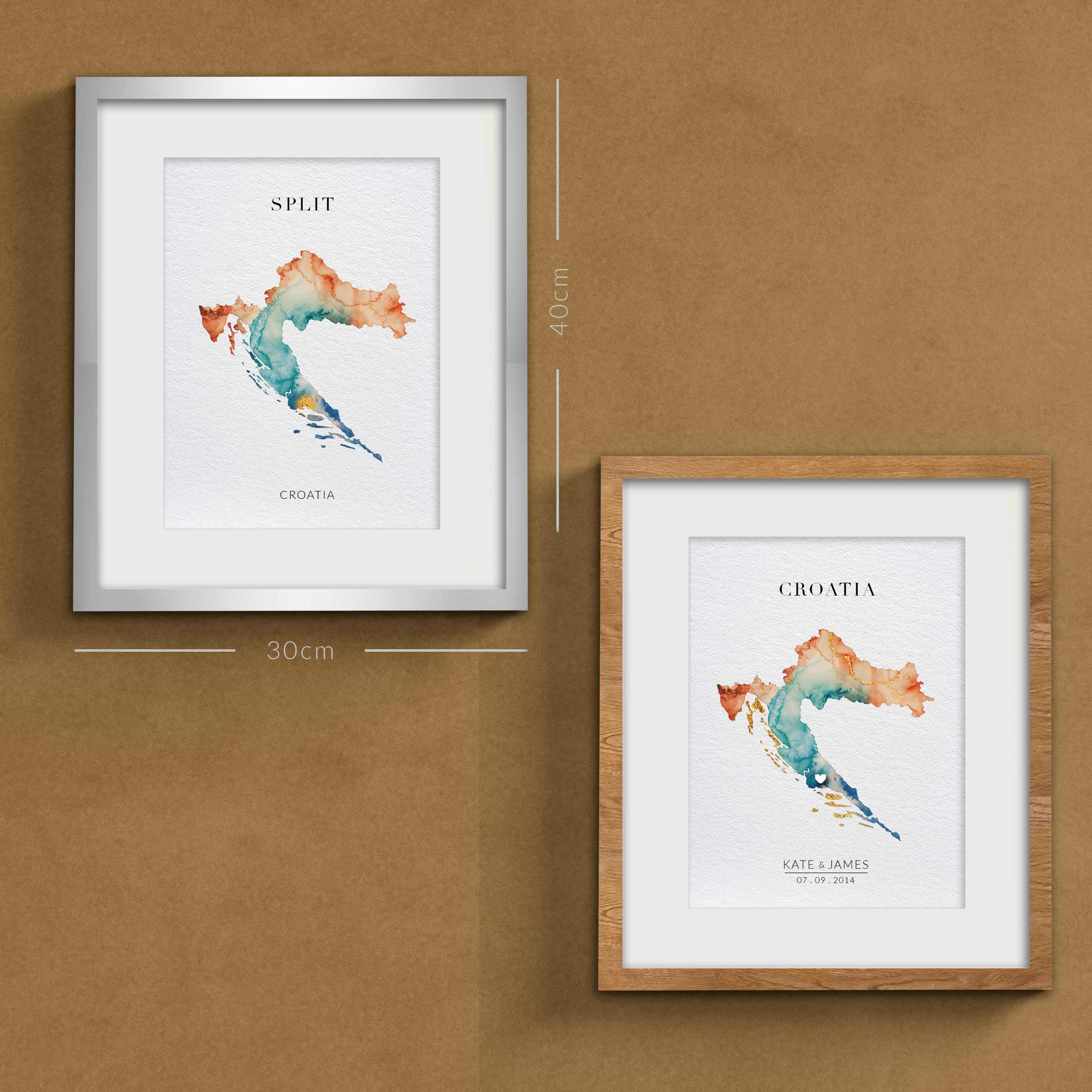 EJayDesign Countries Other Croatia Watercolour Map