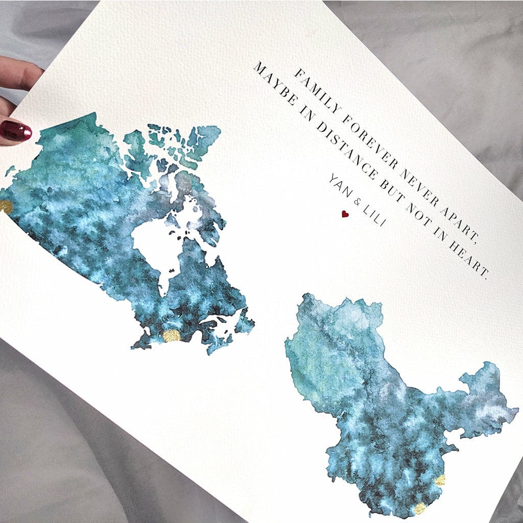 EJayDesign Countries Other Double Watercolour Golden Maps